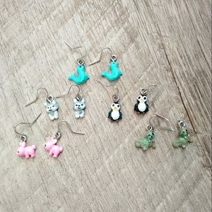 Claire's *5* Sparkly Drop Earrings Arctic Animals, 🐶🐧🐇🦭❄️🧊